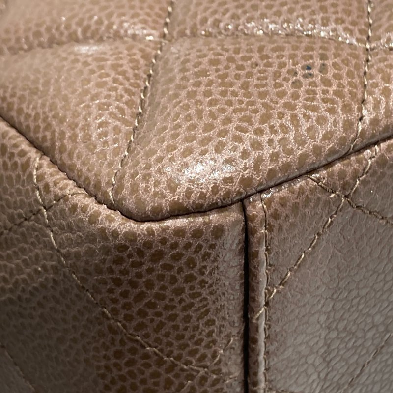 CHANEL 香奈兒 CLASSIC FLAP 30 肩背包 荔枝牛皮 咖啡色 銀扣-9