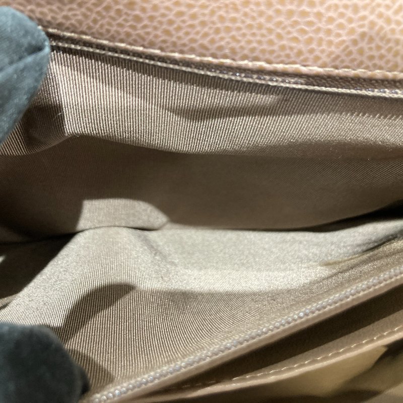 CHANEL 香奈兒 CLASSIC FLAP 30 肩背包 荔枝牛皮 咖啡色 銀扣-14