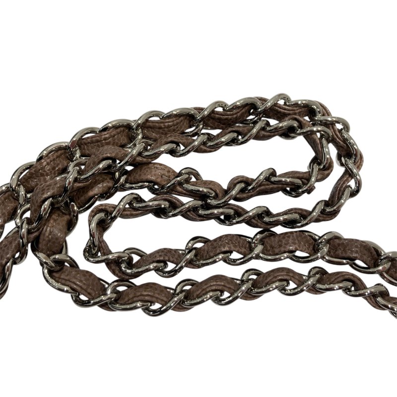 CHANEL 香奈兒 CLASSIC FLAP 30 肩背包 荔枝牛皮 咖啡色 銀扣-20