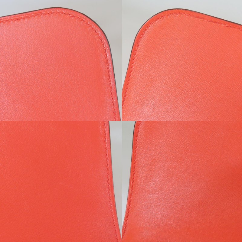 【巴黎站二手名牌專賣店】*現貨*HERMES 愛馬仕 真品*Z刻MINI Constance 18橘紅色琺瑯H康康肩背斜背包-7