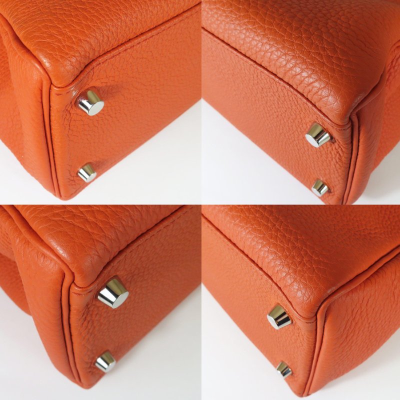 【巴黎站二手名牌專賣店】＊現貨＊HERMES 愛馬仕 真品＊X刻南瓜橘色內縫銀釦KELLY32手提兩用凱莉包-4
