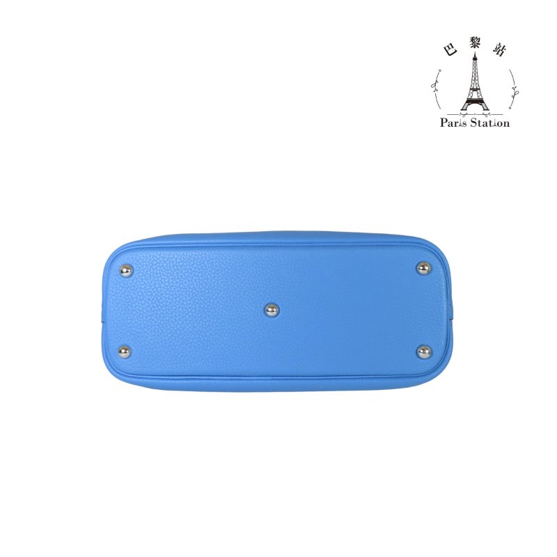 【巴黎站二手名牌專賣店】*現貨*HERMES 愛馬仕 真品*T刻BOLIDE 31天藍色銀釦牛皮柏莉包 手提肩背斜背包-2