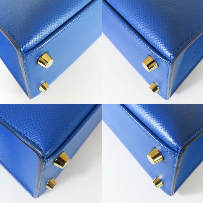 【巴黎站二手名牌專賣店】＊現貨＊HERMES 愛馬仕 真品＊Z刻71法國藍金釦KELLY25 手提包 肩背包-4