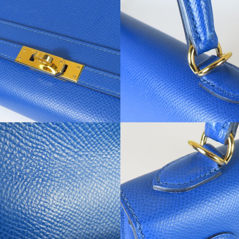 【巴黎站二手名牌專賣店】＊現貨＊HERMES 愛馬仕 真品＊Z刻71法國藍金釦KELLY25 手提包 肩背包-5