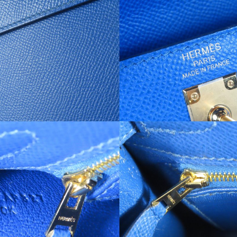 【巴黎站二手名牌專賣店】＊現貨＊HERMES 愛馬仕 真品＊Z刻71法國藍金釦KELLY25 手提包 肩背包-6