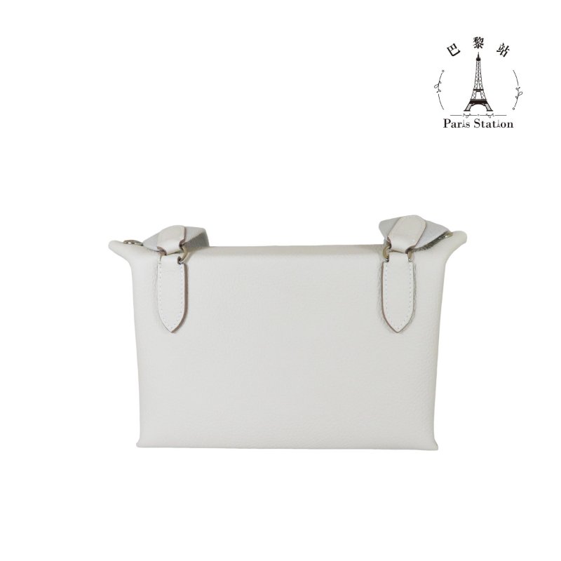 【巴黎站二手名牌專賣店】＊全新現貨＊HERMES 愛馬仕 真品＊K刻Videpoches奶昔白色皮革橫式寬背帶斜背包-1