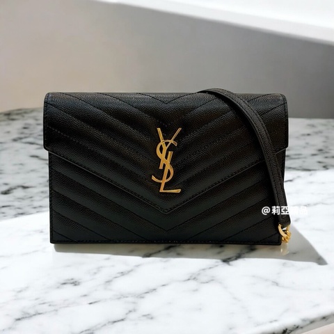 莉亞精品♡Ysl 小款WOC 黑金 二手美包