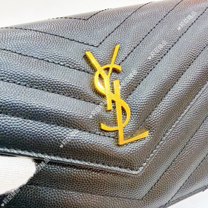 莉亞精品♡Ysl 小款WOC 黑金 二手美包-5