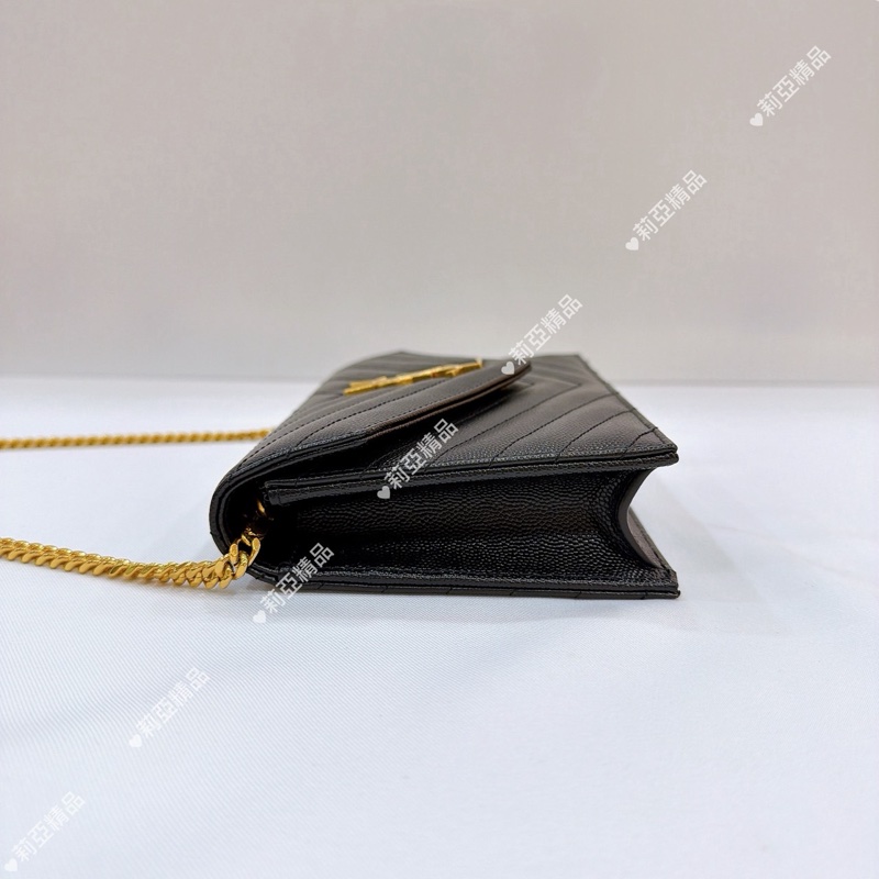 莉亞精品♡Ysl 小款WOC 黑金 二手美包-7