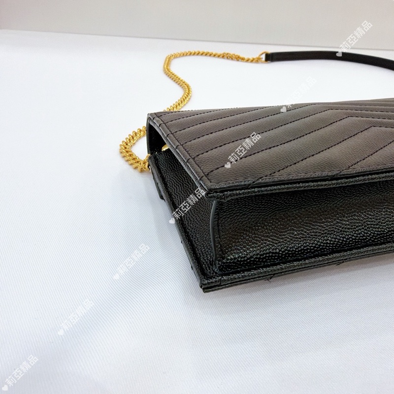 莉亞精品♡Ysl 小款WOC 黑金 二手美包-8