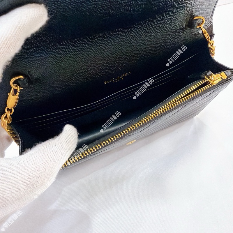 莉亞精品♡Ysl 小款WOC 黑金 二手美包-11