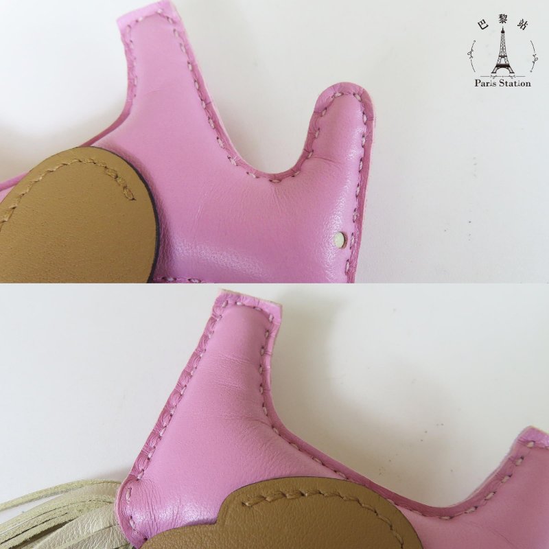 【巴黎站二手名牌專賣店】*現貨*HERMES 愛馬仕 真品*B刻Rodeo Pegase粉紅小馬餅乾色翅膀飛馬吊飾-2