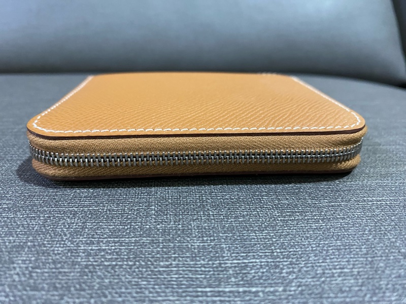 HERMES金棕色絲巾短夾-5