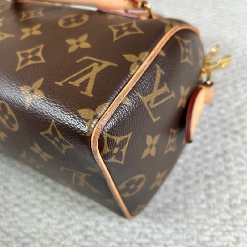 LV路易威登Speedy20 經典老花手提單肩斜挎包 性價比超高 容量合適 配寬肩帶 輕便又能裝-8