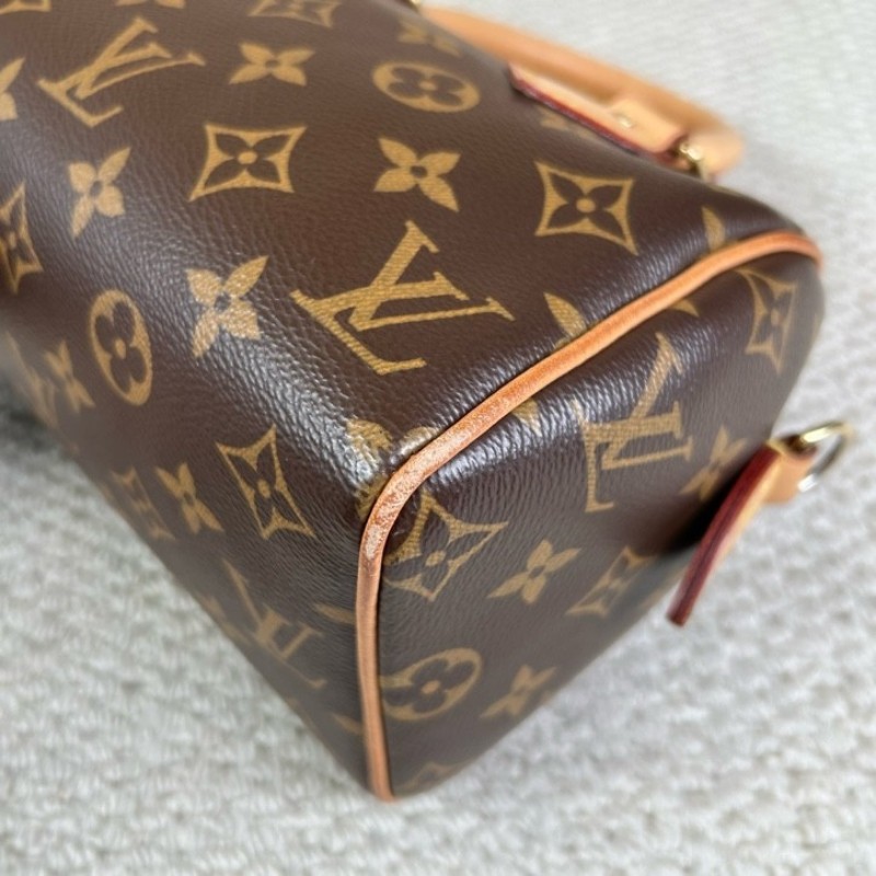 LV路易威登Speedy20 經典老花手提單肩斜挎包 性價比超高 容量合適 配寬肩帶 輕便又能裝-12