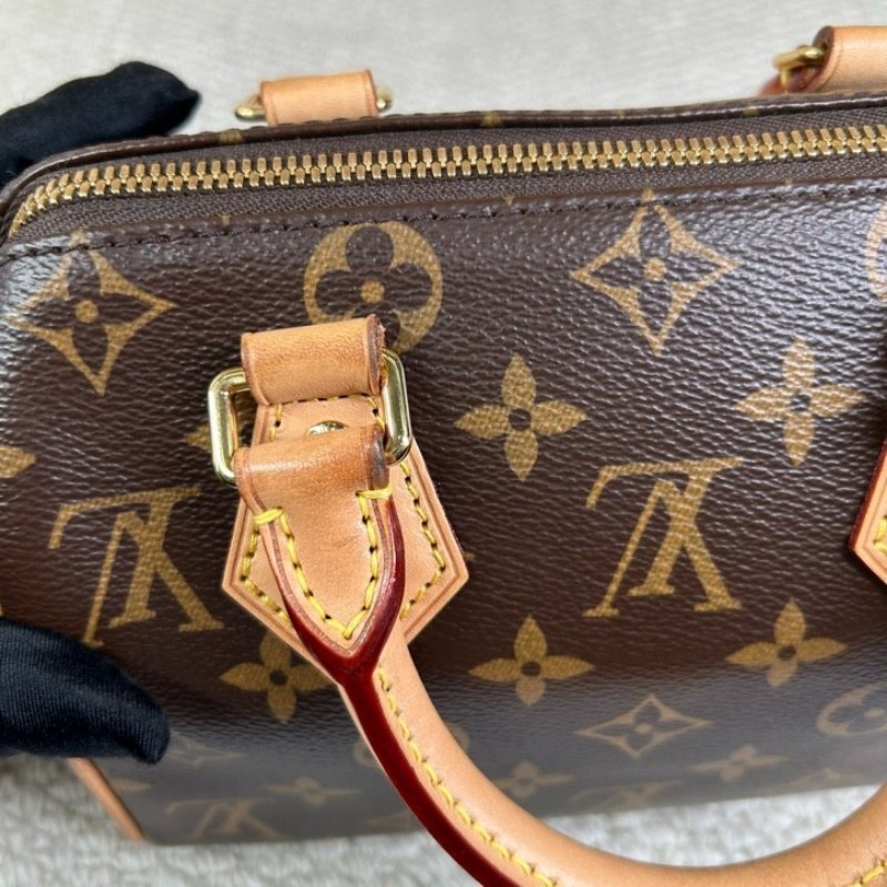 LV路易威登Speedy20 經典老花手提單肩斜挎包 性價比超高 容量合適 配寬肩帶 輕便又能裝-22