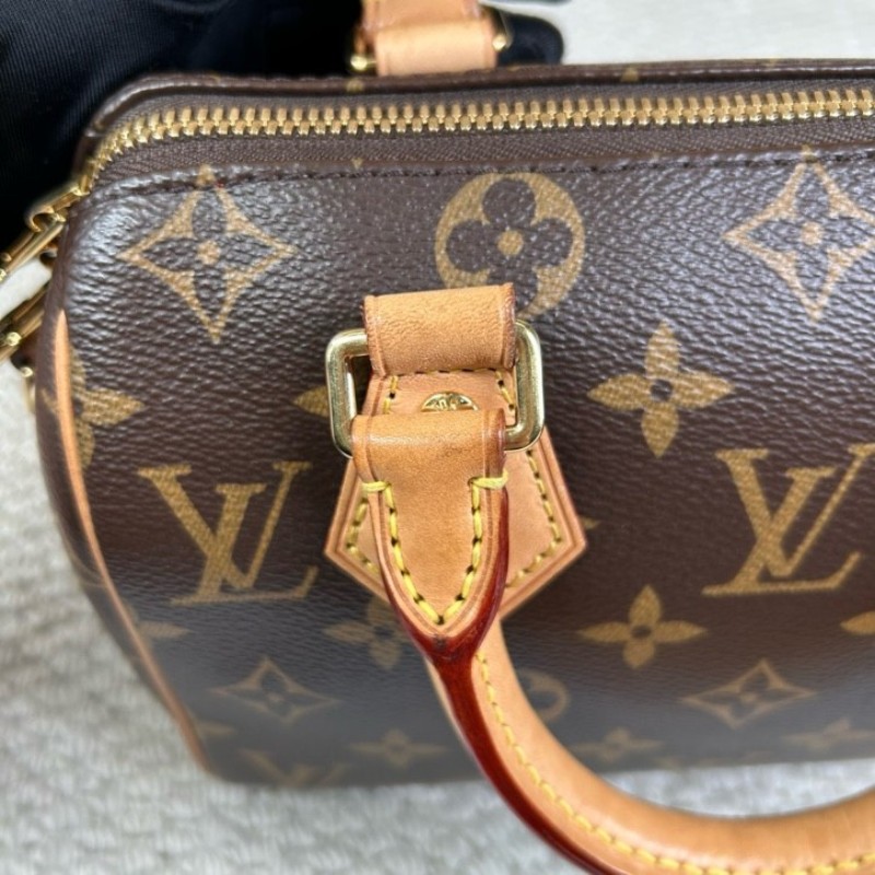 LV路易威登Speedy20 經典老花手提單肩斜挎包 性價比超高 容量合適 配寬肩帶 輕便又能裝-25