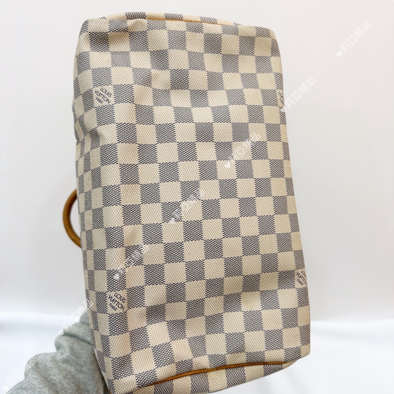 莉亞精品♡ Lv speedy 30白棋盤格（無背帶）二手美包-5