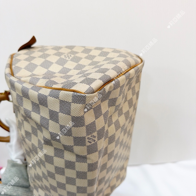 莉亞精品♡ Lv speedy 30白棋盤格（無背帶）二手美包-6