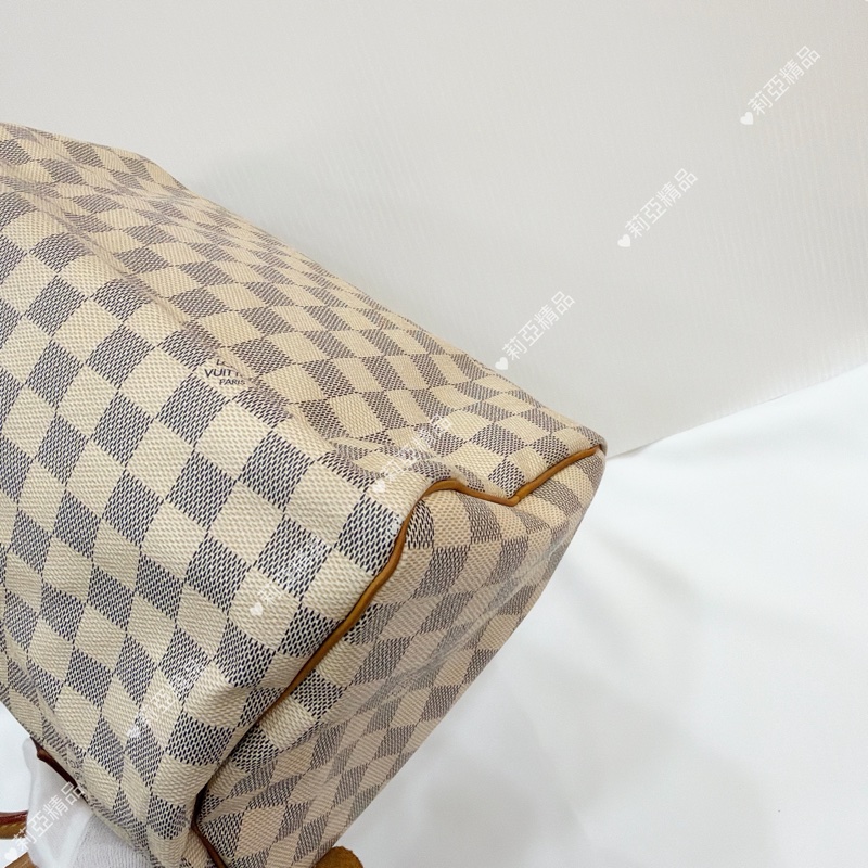 莉亞精品♡ Lv speedy 30白棋盤格（無背帶）二手美包-7