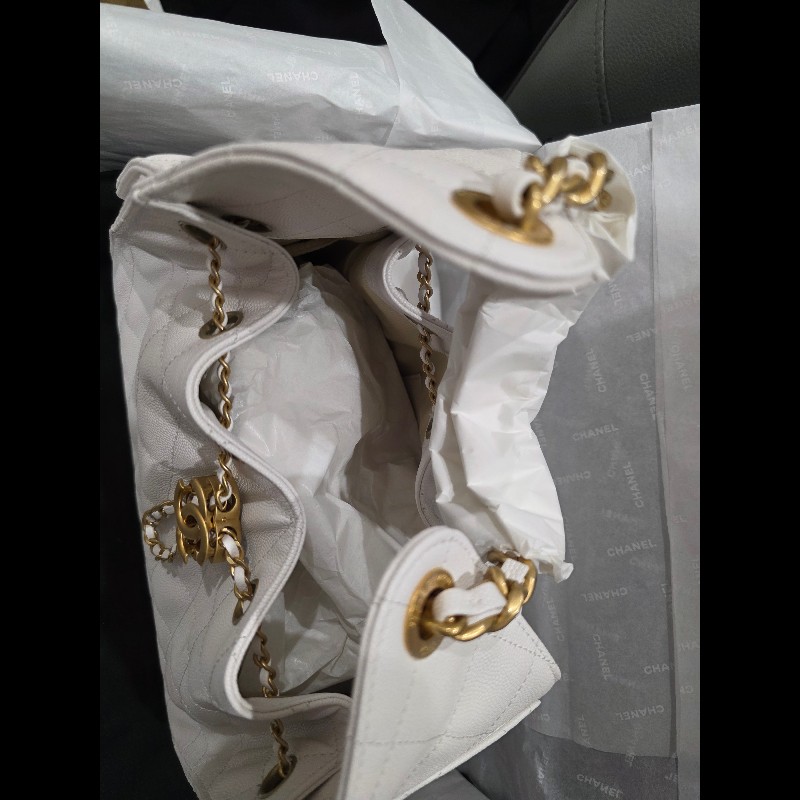 CHANEL 25 小號白色-1