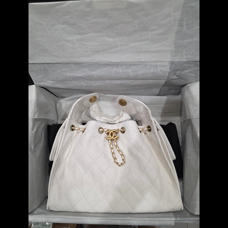 CHANEL 25 小號白色-12