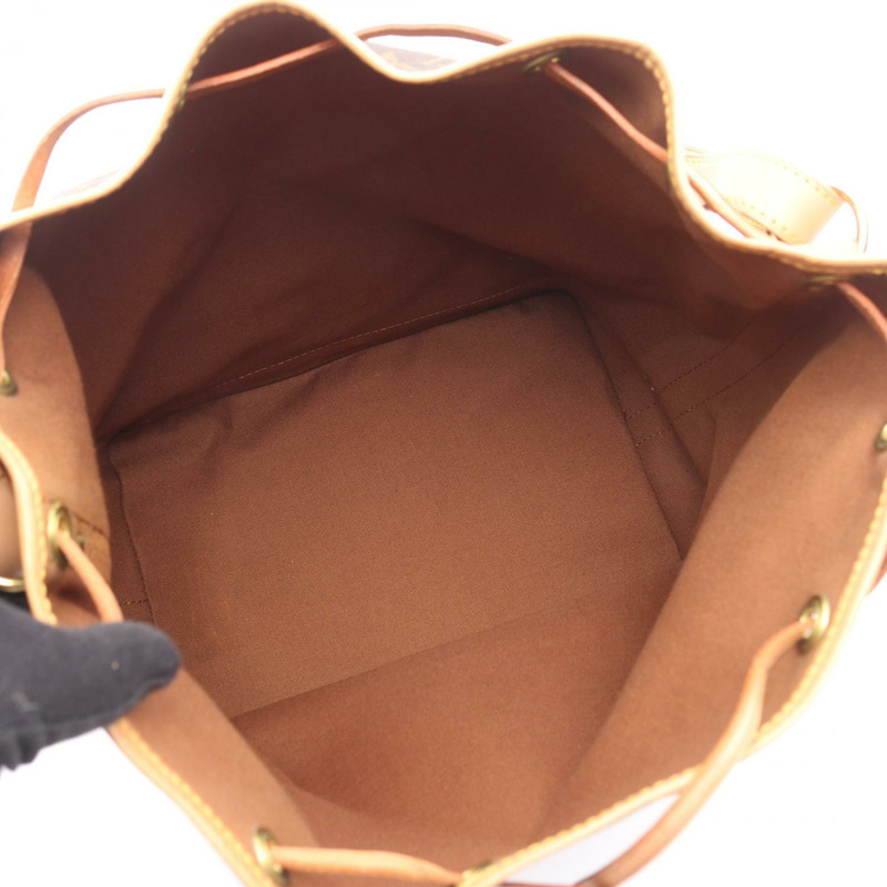 路易威登 Noe 肩帶抽繩包 M42224 Monogram 皮革 棕色 二手-2