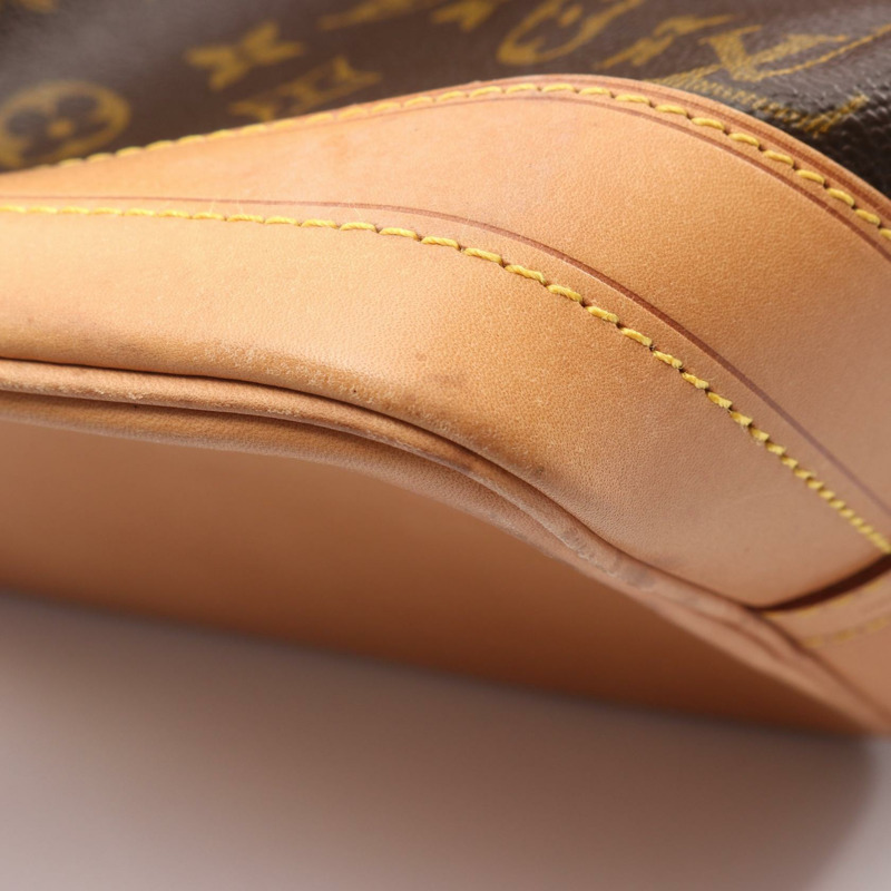 路易威登 Noe 肩帶抽繩包 M42224 Monogram 皮革 棕色 二手-6