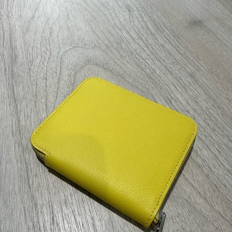 愛馬仕 Hermes 檸檬黃 萊姆黃 絲巾短夾 招財黃-6