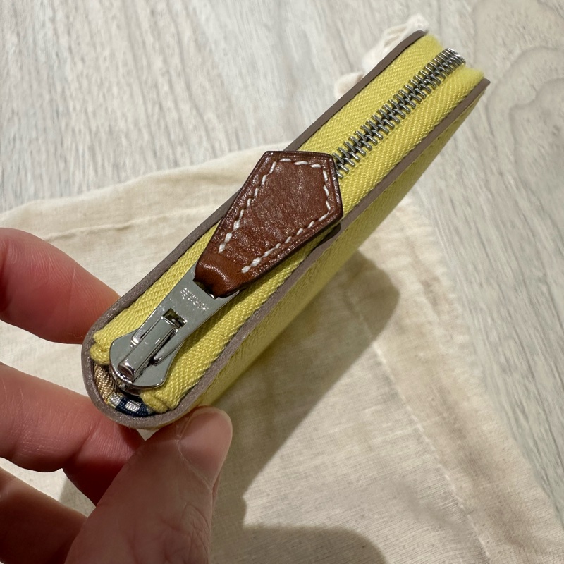 愛馬仕 Hermes 檸檬黃 萊姆黃 絲巾短夾 招財黃-8