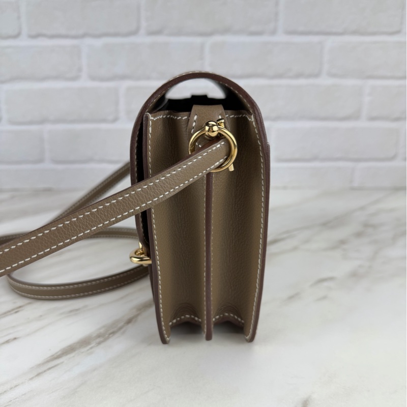 Hermès 愛馬仕 豬鼻子Mini Roulis 19 大象灰金釦-11