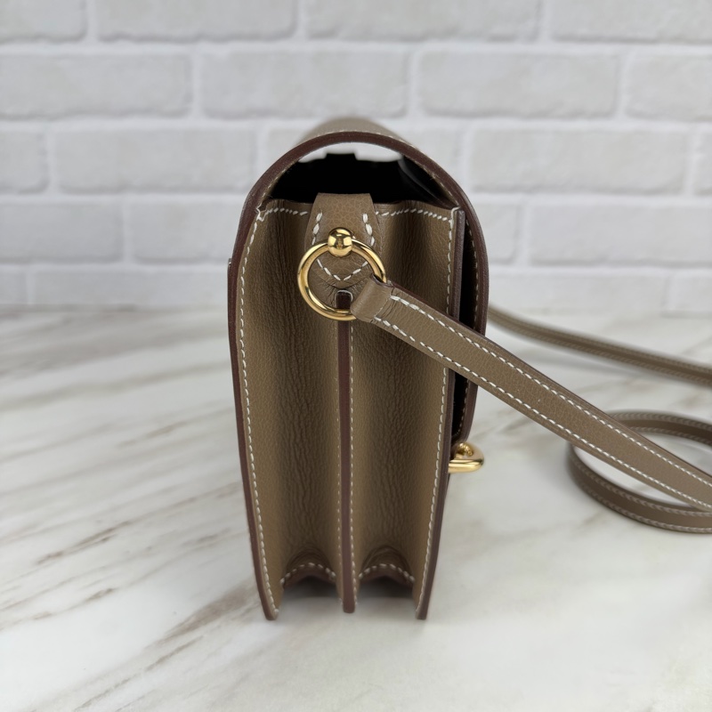 Hermès 愛馬仕 豬鼻子Mini Roulis 19 大象灰金釦-12