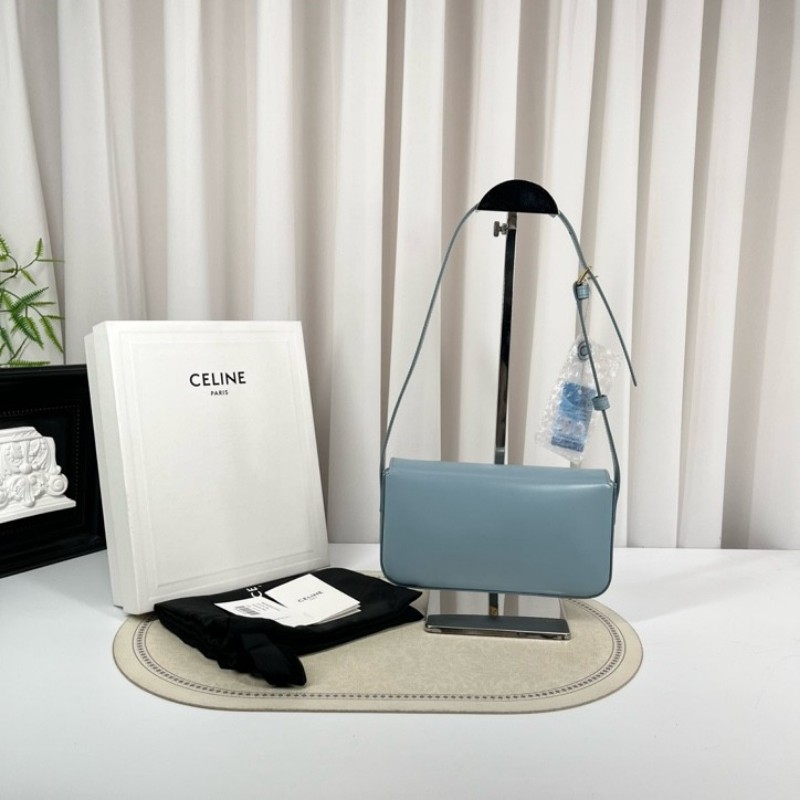 CELINE賽琳 凱旋門腋下包單肩包斜挎包 金扣款 經典凱旋門logo設計 亮面牛皮材質 上身效果非常好看 肩帶可調節 單肩斜挎都可以 經典百搭 四季都能背 容量合適 日常夠用-1