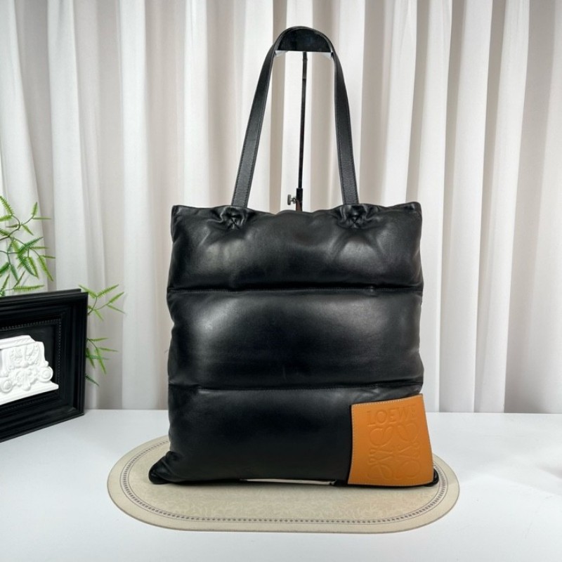 zzz Loewe羅意威 Vertical Puffy雙面泡芙米其林琴譜 單肩tote包 雙面可用 一面全皮膨脹機車一面休閒降落傘 超輕便 無性別主義-0