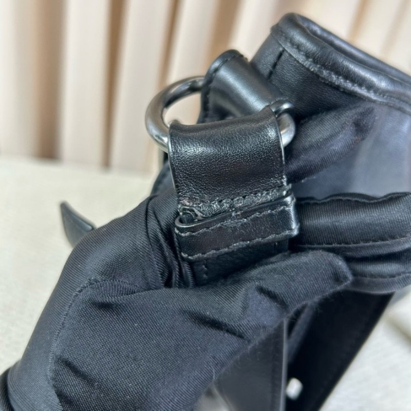 Prada普拉達黑色牛皮男士單肩斜挎包 容量大 日常通勤 低調百搭 商務休閒都合適-25