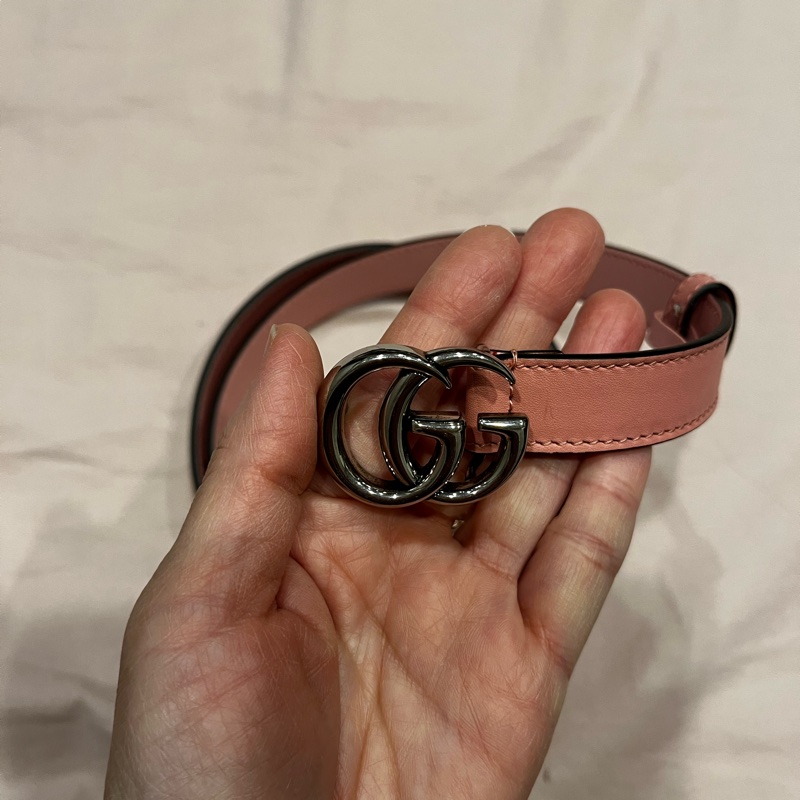 Gucci粉色近全新女士用皮帶-0