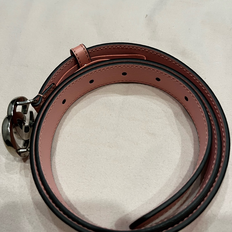 Gucci粉色近全新女士用皮帶-4