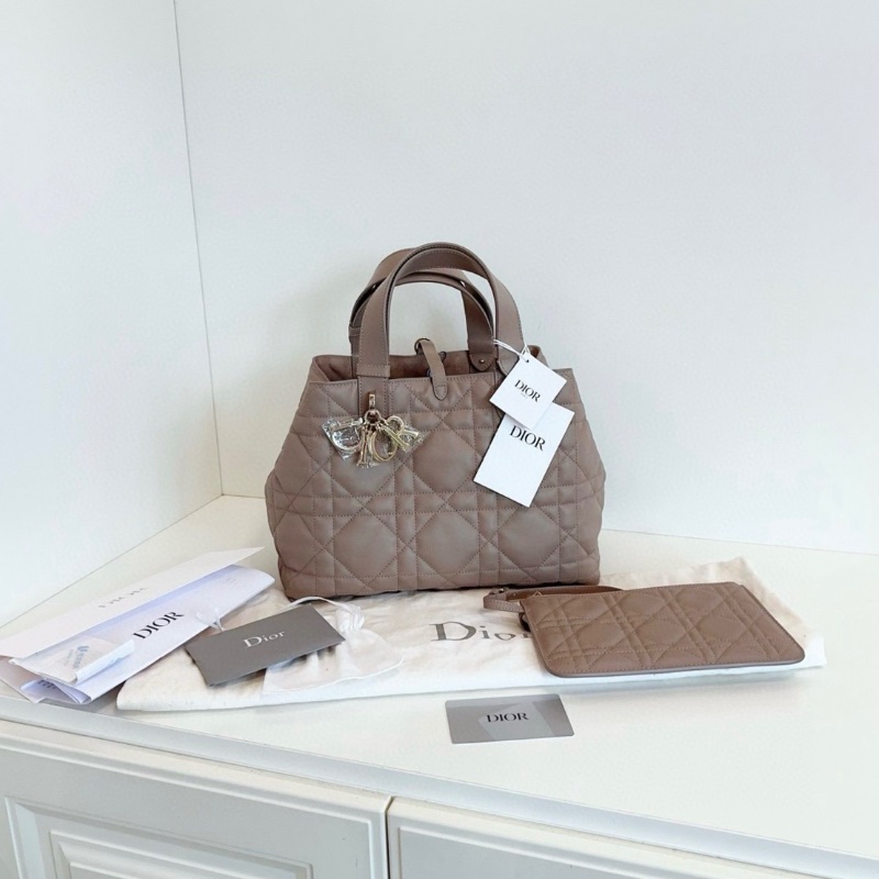 Dior灰褐色Toujours 大爆款中號土著包99新配件塵袋購證 29*22*19-2