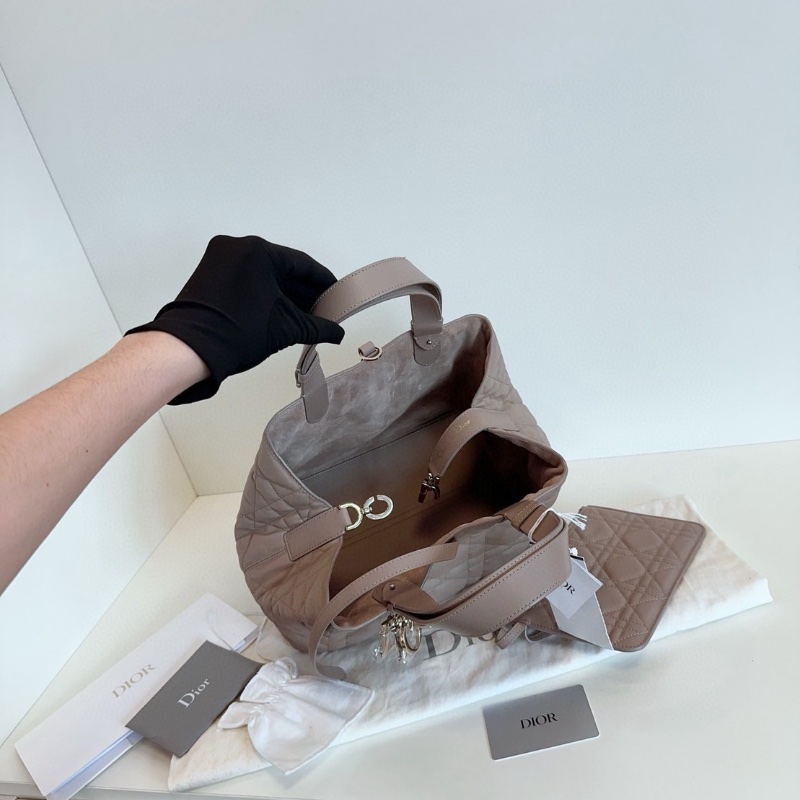Dior灰褐色Toujours 大爆款中號土著包99新配件塵袋購證 29*22*19-4