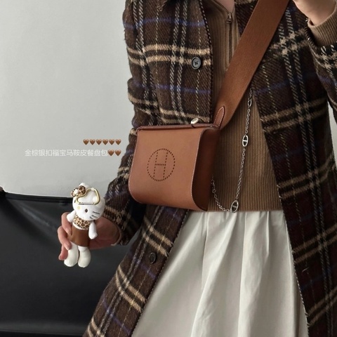 Hermes videpoches金棕福寶馬鞍銀扣21*16*4  99新配件塵袋盒子購證