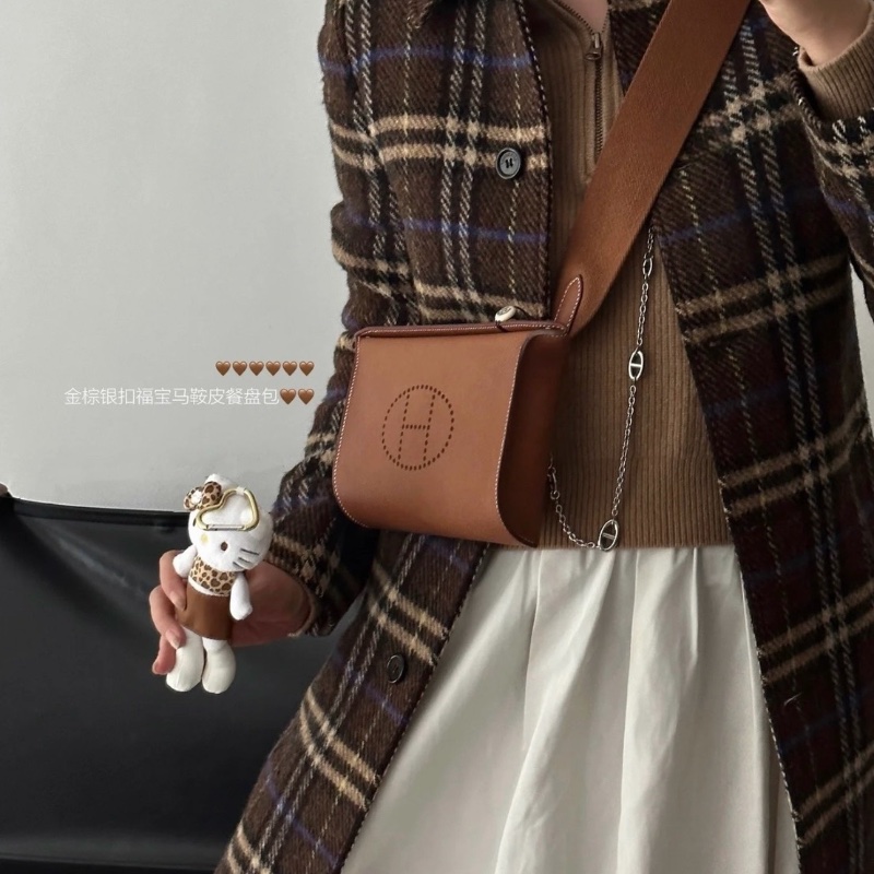Hermes videpoches金棕福寶馬鞍銀扣21*16*4 99新配件塵袋盒子購證-0