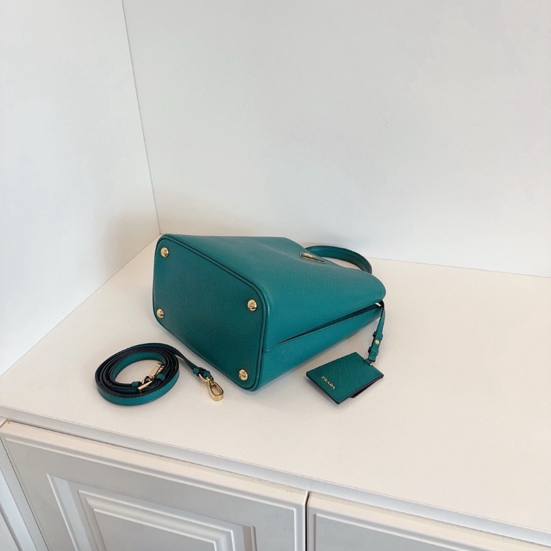 Prada Panier Saffiano十字紋牛皮水桶包  22*23*14cm 98新配件塵袋-4