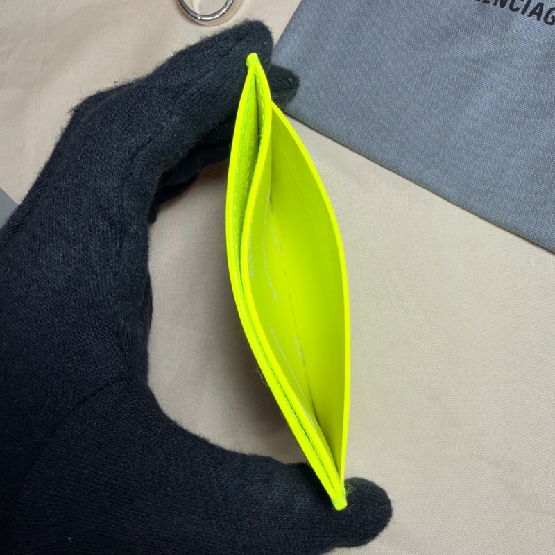 ✨閒置未使用 巴黎世家 Balenciaga 5卡滿版logo 螢光黃卡夾/名片夾-3