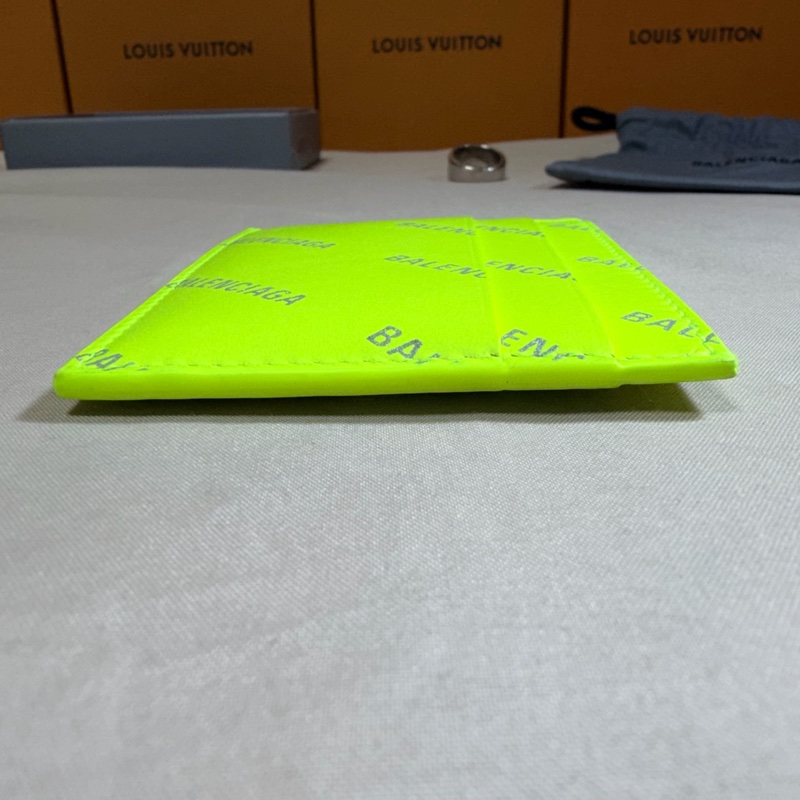 ✨閒置未使用 巴黎世家 Balenciaga 5卡滿版logo 螢光黃卡夾/名片夾-5
