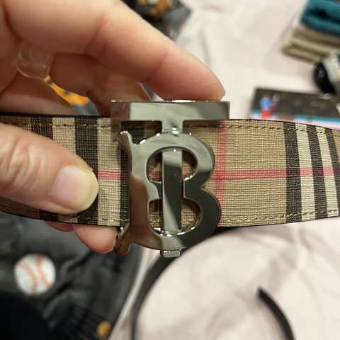 Burberry 女士用格紋皮帶