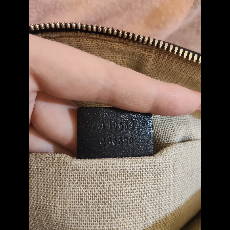 GUCCI 古馳449654經典雙G緹花全皮革壓紋手提/斜背迷你兩用包9成新-6