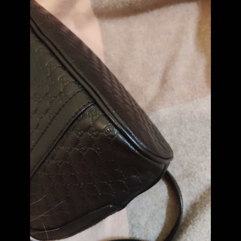 GUCCI 古馳449654經典雙G緹花全皮革壓紋手提/斜背迷你兩用包9成新-16