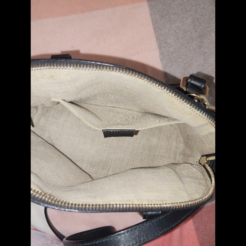 GUCCI 古馳449654經典雙G緹花全皮革壓紋手提/斜背迷你兩用包9成新-24