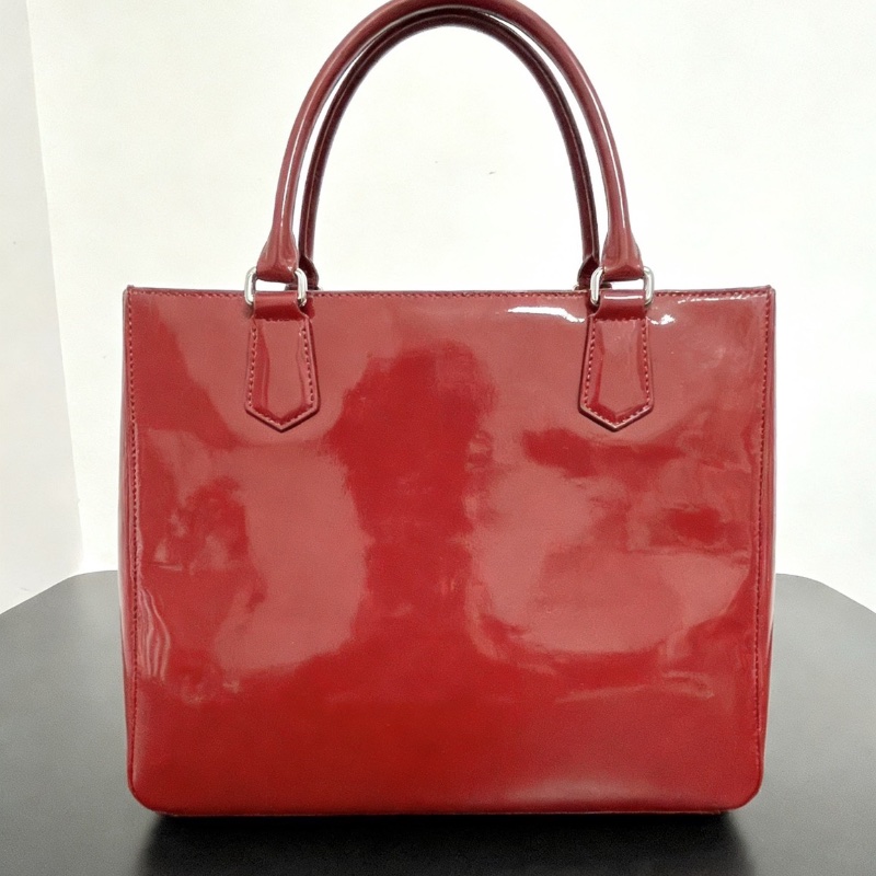 Dior經典款漆皮紅色7格黛妃包32*25 cm 98新配件塵袋-4