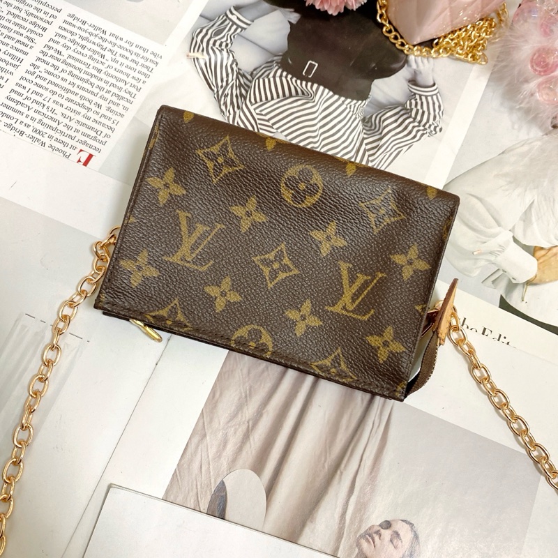 LV M47546 15老花洗漱包鏈條包🏅-6